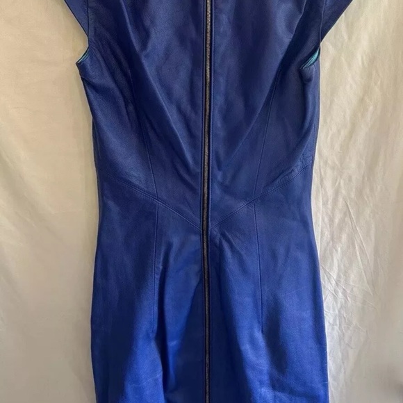 Gomez Gracia Leather Dress Women’s Size 8 Blue - Picture 6 of 12